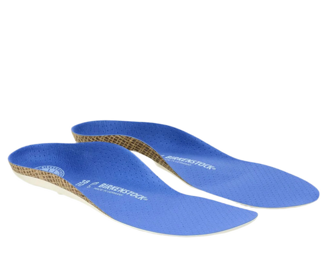 BIRKENSTOCK THE BLUE FOOTBED showing arch support and soft cushioning