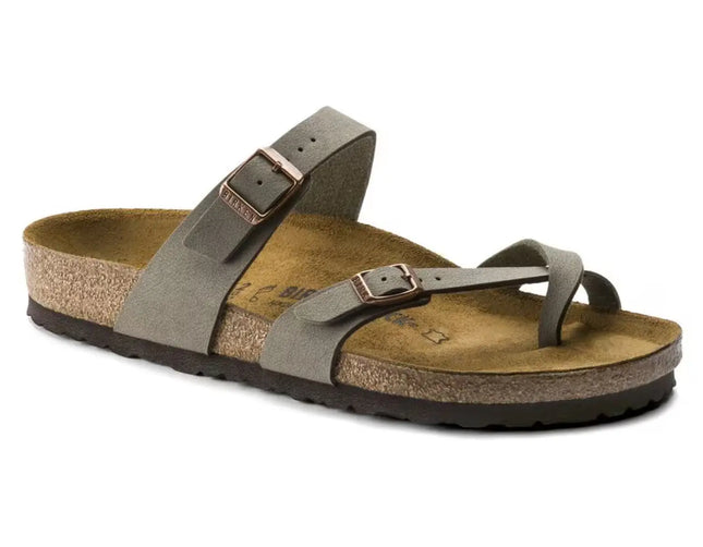 birkenstock mayari birkibuc sandals in regular fit with cross straps and toe loop for women