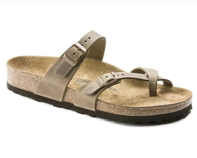 BIRKENSTOCK MAYARI TABACCO BROWN with oiled leather straps and soft footbed for women