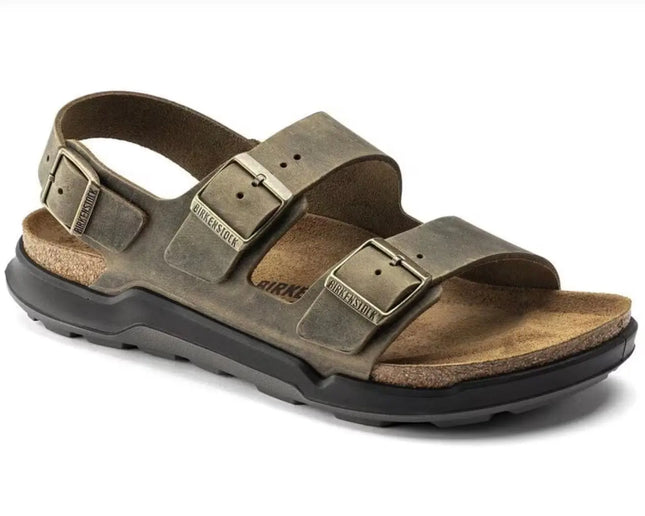 BIRKENSTOCK MILANO CT FADED KHAKI with backstrap design and contoured footbed for supportive fit