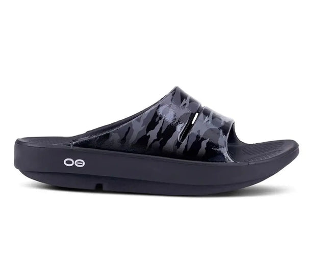 OOFOS Ooahh Limited Black Camo Recovery Slides – Florida