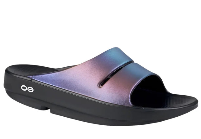 Glossy OOFOS Luxe Slides – Kissimmee 34744