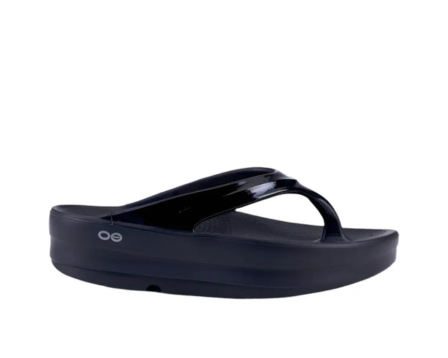 OOFOS Omega Thong Black Recovery Sandals – Florida Edition