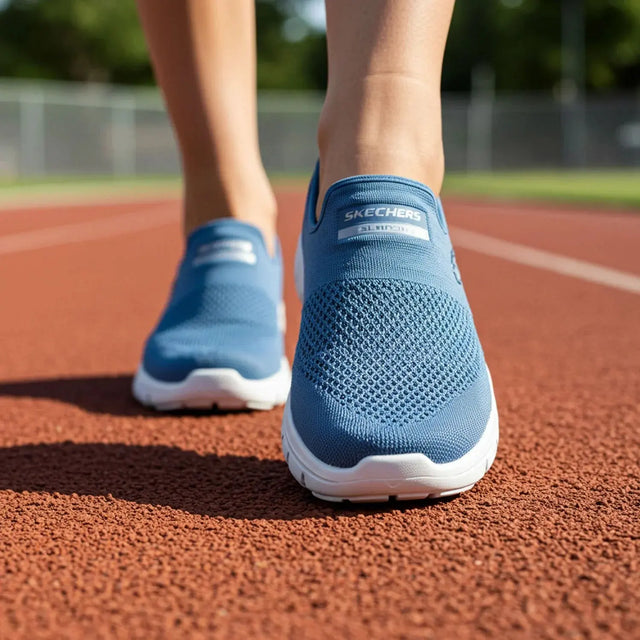 Skechers GO Flex Walk shoes in grey with breathable mesh design