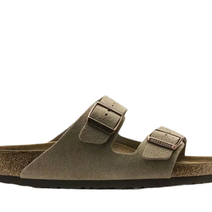 Birkenstock Arizona suede leather sandals in natural light
