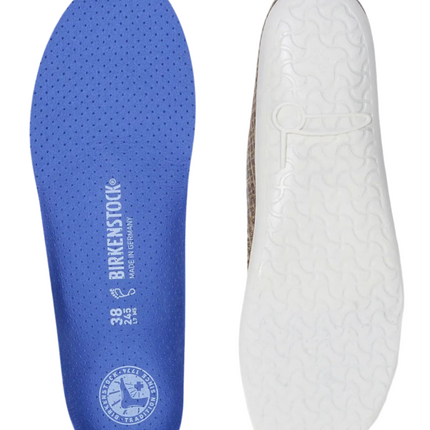 BIRKENSTOCK THE BLUE FOOTBED showcasing the foam layer for comfort

