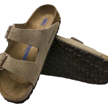 Rear view of Birkenstock Arizona suede straps