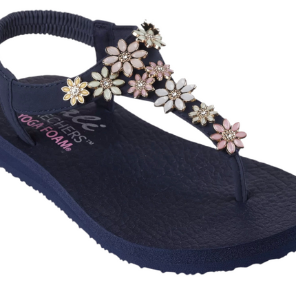 Full view of Skechers Cali Meditation Happy Daisies Sandals with cushioned footbed