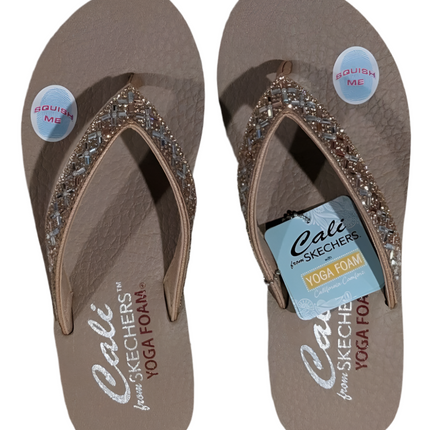 Close-up of the Skechers Meditation-Lotus Bae sandal footbed with cushioned support

