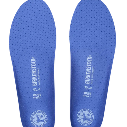 Full view of BIRKENSTOCK THE BLUE FOOTBED in black and brown

