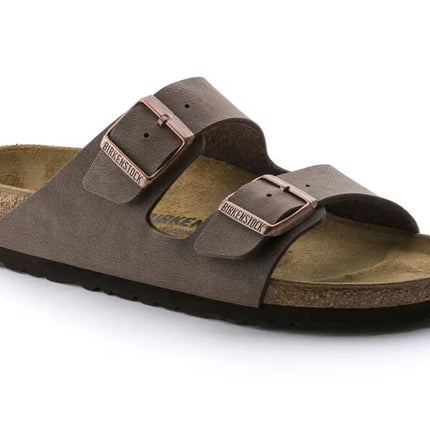 birkenstock arizona birkibuc regular fit sandals with two adjustable straps and cork footbed