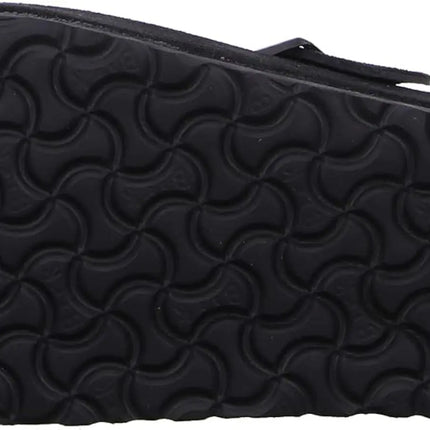 birkenstock boston regular fit clog placed on neutral background with visible footbed and matte black buckle

