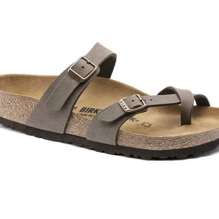 birkenstock mayari birkibuc regular fit sandals with cross straps and toe loop design for women

