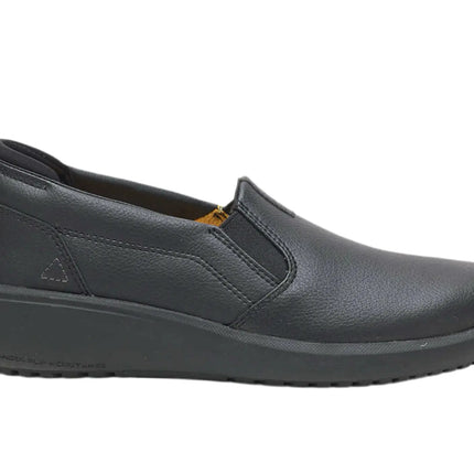 cat prorush sr+ slip on soft toe work shoes with slip-resistant outsole and sleek upper design
