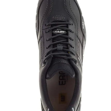 cat safety shoes with leather finish and reinforced steel toe for industrial use

