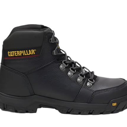 caterpillar outline st steel toe boots with leather upper and slip-resistant sole

