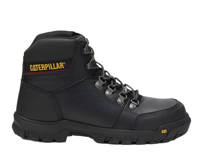 caterpillar outline st steel toe boots with leather upper and slip-resistant sole

