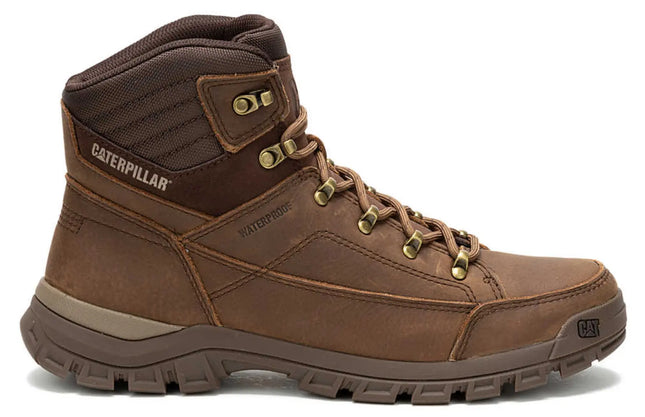caterpillar threshold hiker waterproof boots with trail tread and mid-height leather upper