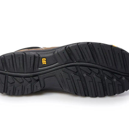 cat waterproof work boots with padded collar, EH protection, and full-grain leather build


