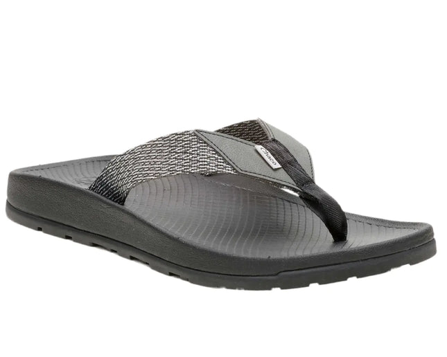 side view of chaco men's lowdown flip showing cushioned footbed and beach-ready design

