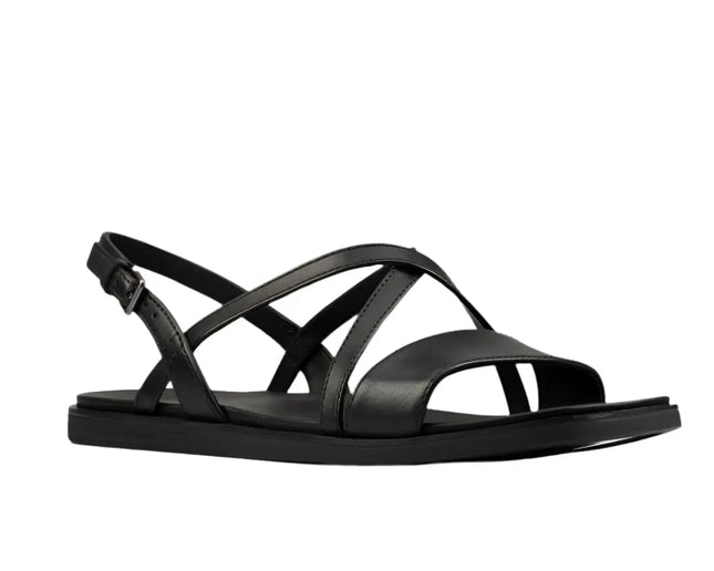 clarks ofra strap sandals with soft leather straps and cushioned footbed for women