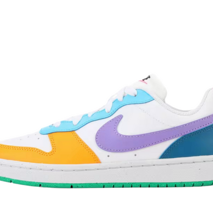 Close-up of Nike Court Borough Low RC BG heel and logo

