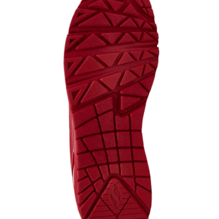 Close-up of Skechers Uno Banksia with stand on air cushioning