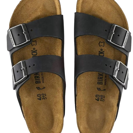 BIRKENSTOCK ARIZONA OILED LEATHER BLACK BIRKENSTOCK 