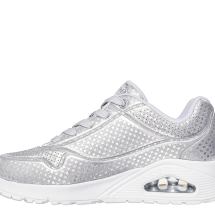 Full view of Skechers Uno Disco Nite lace-up sneakers for women