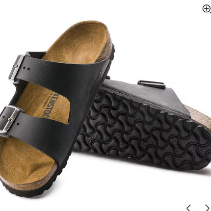 BIRKENSTOCK ARIZONA OILED LEATHER BLACK BIRKENSTOCK 