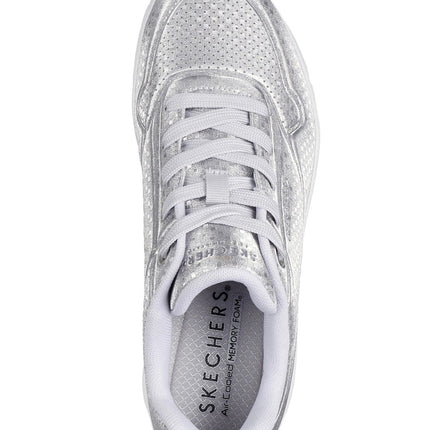 Close-up of Skechers Uno Disco Nite with stand on air cushioning