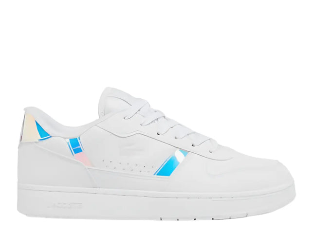 lacoste t clip 124 3 suj sneakers with layered leather panels and croc branding
