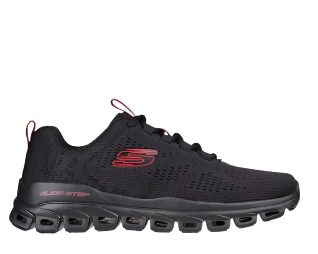 Close-up of Skechers Glide Step sole showing cushioned padding


