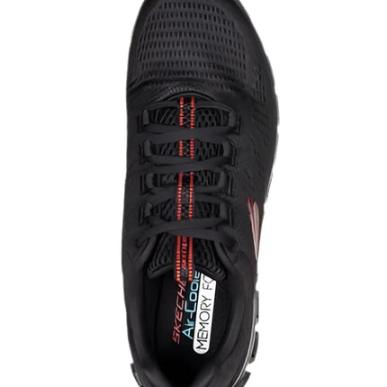 Full view of Skechers Glide Step sneakers in black

